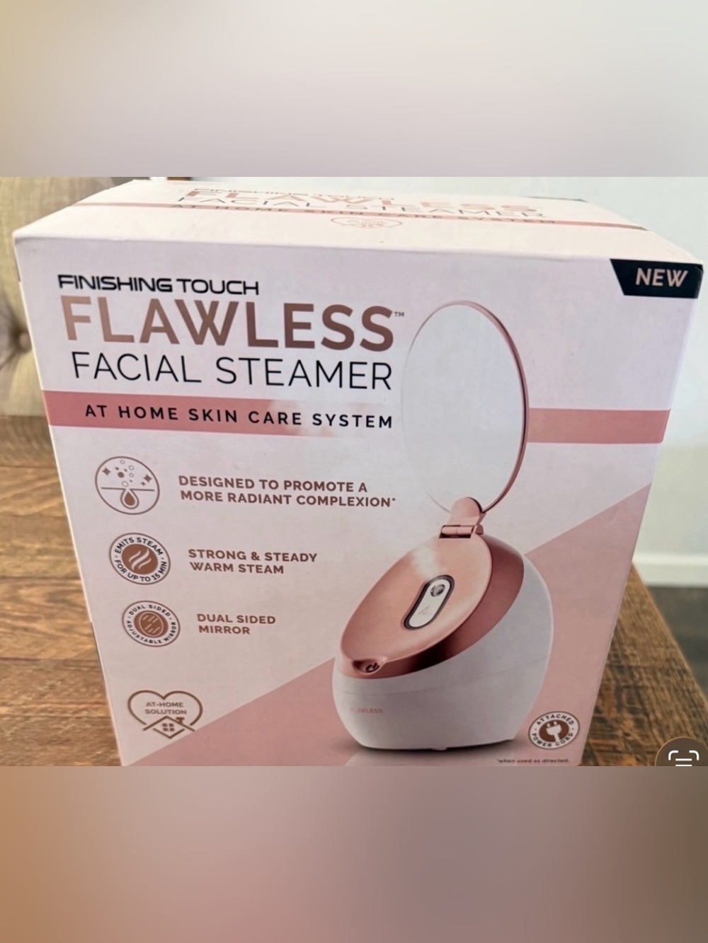 Brand New Finishing Touch Flawless Facial Steamer - Pink & White